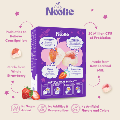 Noolie® Probiotic Bites, Relieve Constipation for Kids with Real Strawberry